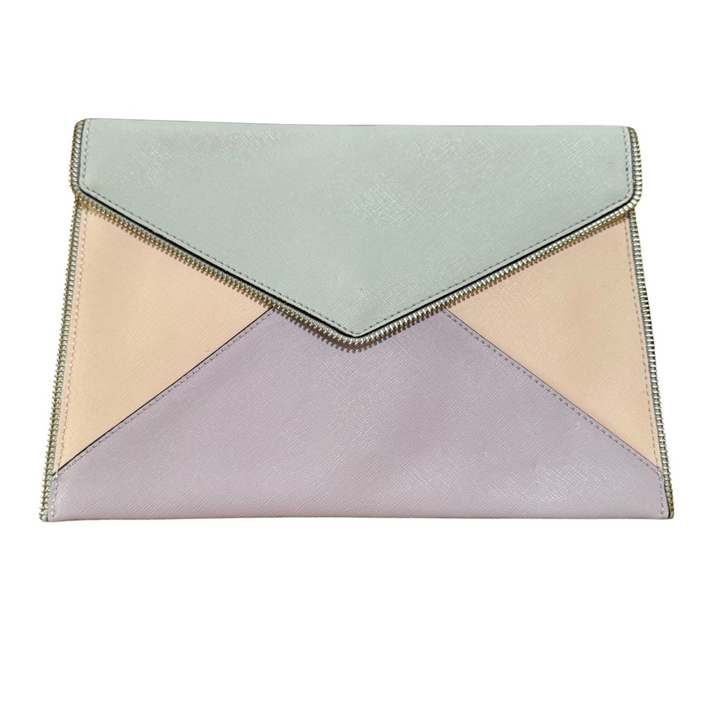 Rebecca Minkoff Leather Elegant Pastel Envelope‎ Leo Clutch Bag Special Event